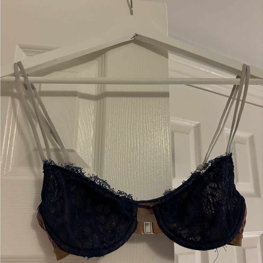 Topshop Navy blue and brown bra small